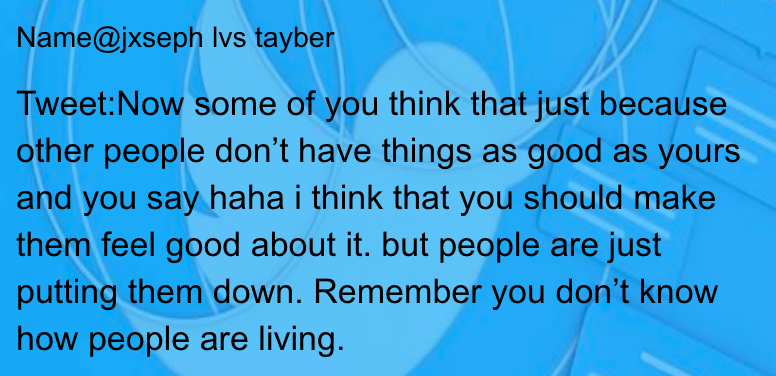 Thanks  @DerekRhodenizer for the great idea! Thanks @MrsKellyCRWfor sharing the Google Slidedeck to collect students' tweets! "If you had one Tweet that the entire world could read, what would you say?"  #1tweet Here are some of my grade 5 students' tweets: