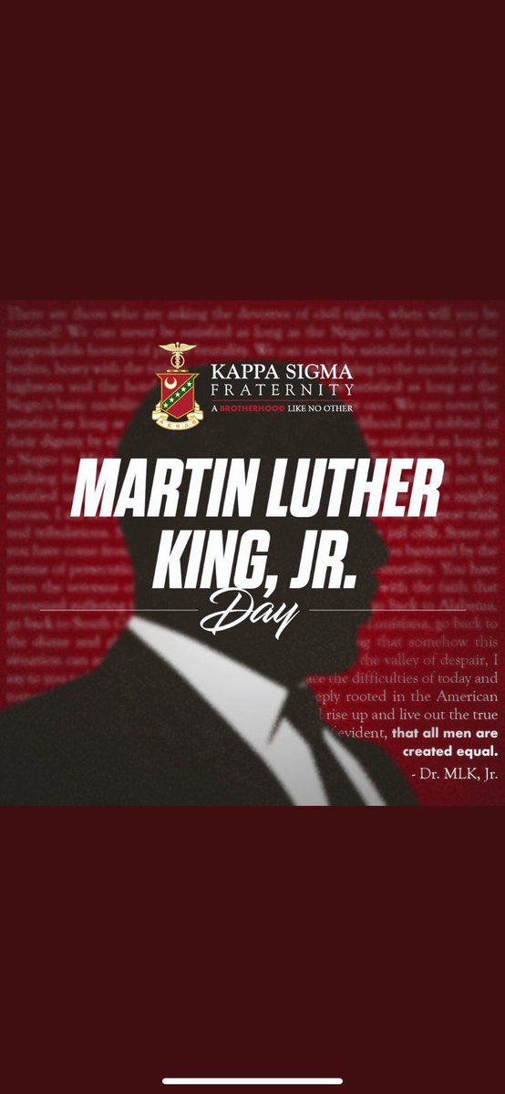 KappaSigmaTauMu's tweet photo. Today we celebrate and remember the legacy of Dr. King #MLKDay https://t.co/Wk4Enlta0O