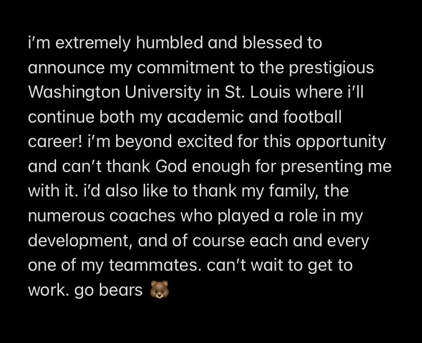 maxwelljmccall's tweet photo. next 4 ❗️❕ @washufootball @CoachAaronKeen @coachpardun @SteveKuehn @Dion_JTsports @DeepDishFB @Midsuburbanfb @EDGYTIM https://t.co/ogDJZx06Zb