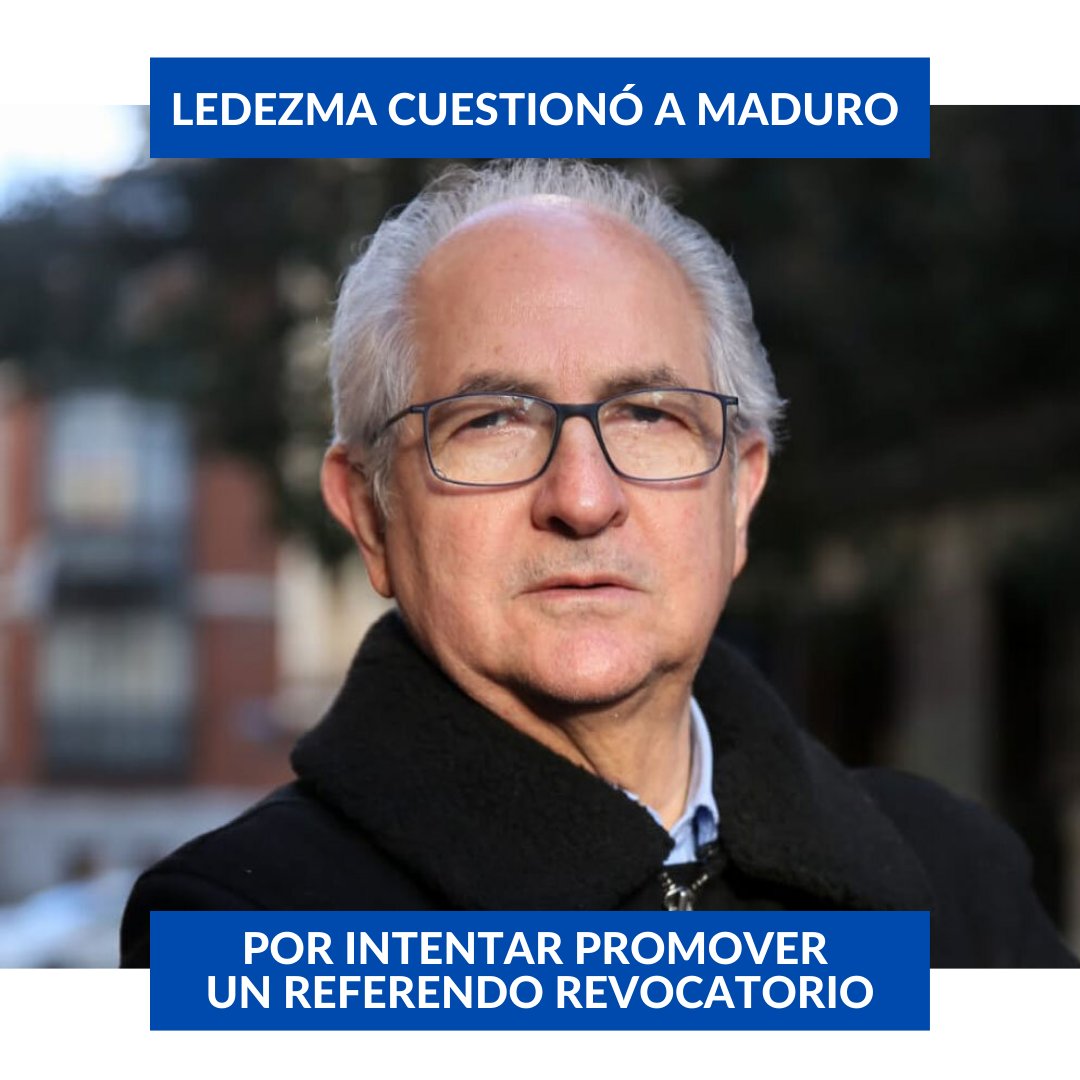 EclipseNoticias's tweet photo. #Ledezma, exalcalde metropolitano de #Caracas, rechazó este lunes 18 de enero, que #Maduro intente convencer a la oposición de esperar hasta el año 2022 para iniciar un referendo revocatorio.

Amplíe la noticia en nuestro sitio web, Link: https://t.co/BLYNtgMlYL

#EclipseNoticias https://t.co/tbbHI7SeAa