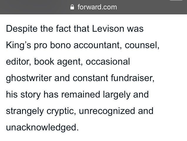 Levison served as King’s free accountant, counsel, editor, agent.King did as he said.A tool.“Civil Rights” was no “American” movement, but a tool for the GIobaI CabaI to divide, weaken & subjugate the European Christian nations.It was the origin of the "Diversity" agenda.