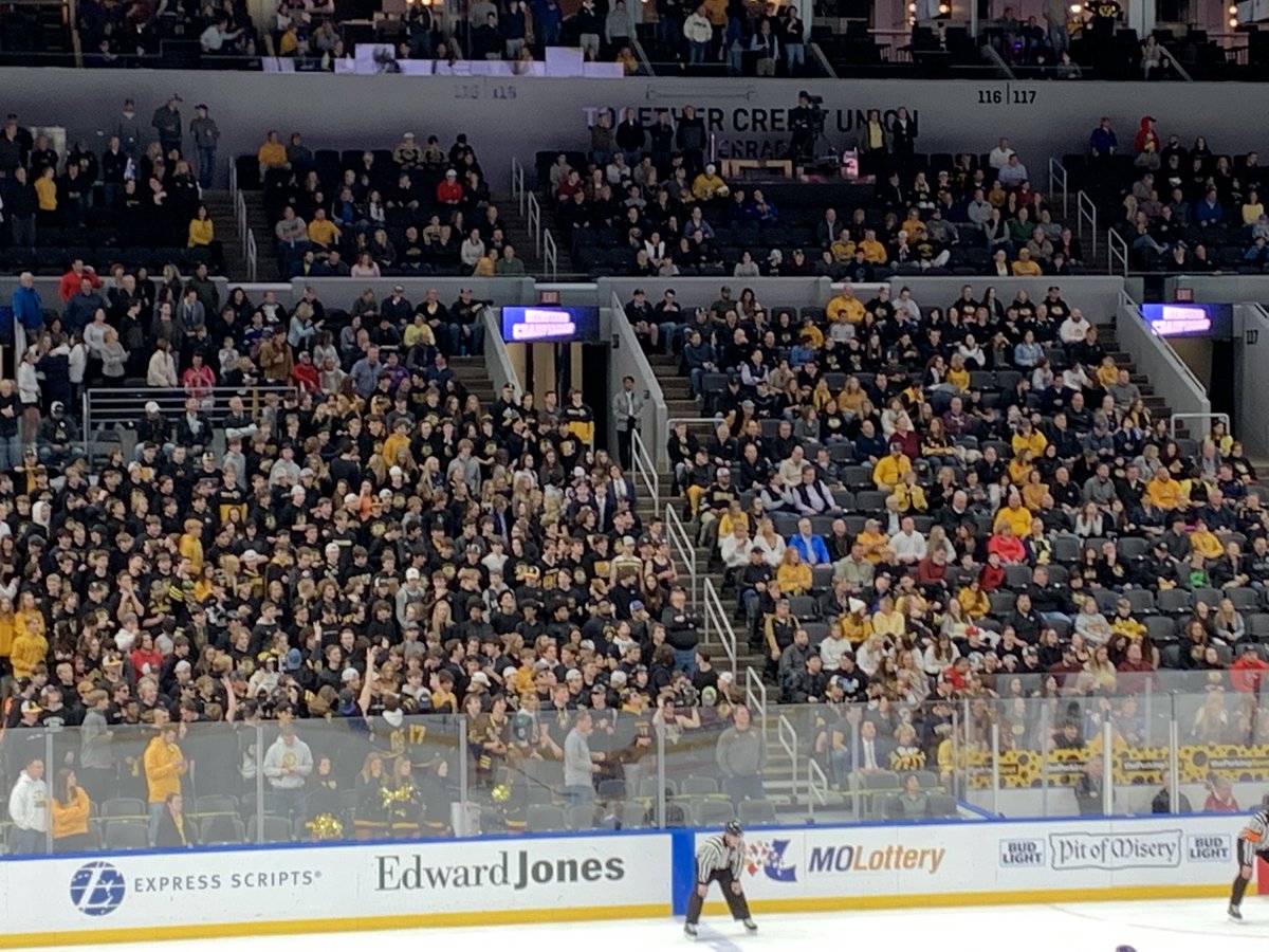 coachkwalsh's tweet photo. Prior to tonight the last hockey game at the @Enterprise_Cntr was when @vianneyhockey72 knocked off CBC to win the Mid States title in front of 1000s of @vianneygriffins students, alums and fans!! What a night 10 months ago!! https://t.co/IPmcuFyfns