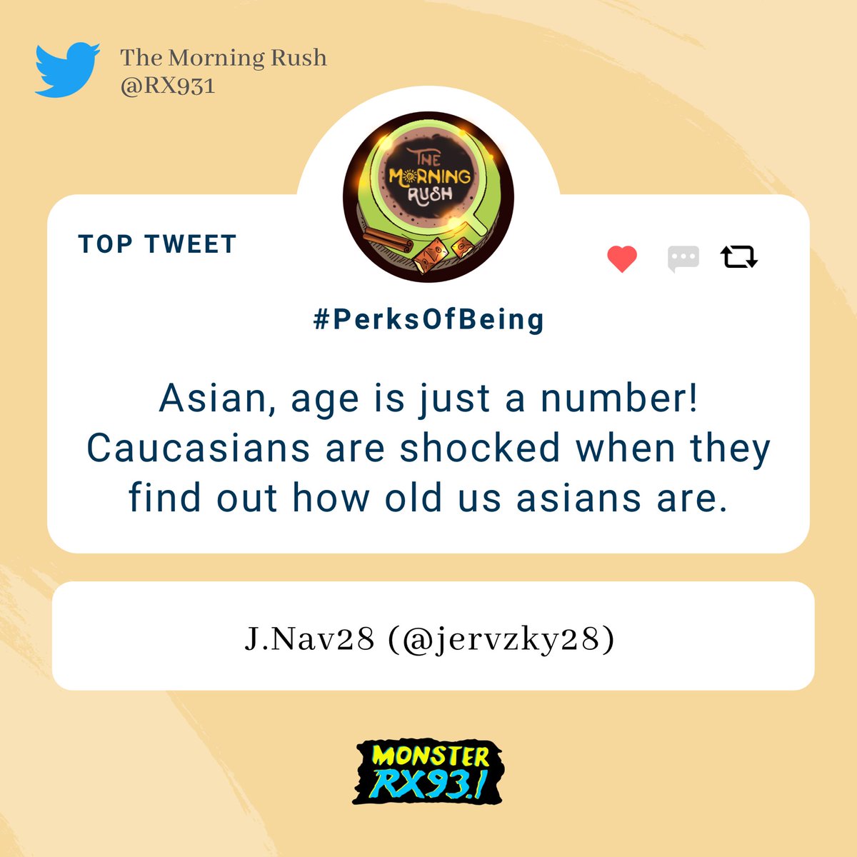 RX931's tweet photo. #PerksOfBeing from @jervzky28
#TheMorningRush #Quaran10 https://t.co/HWQiRc2cLo