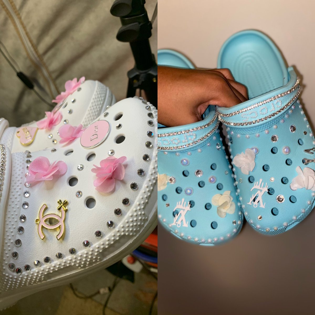 itsssNevaehhh's tweet photo. My Customized Crocs are now available !!! Spice up your crocs with “Nevaeh’s Charming Creations“ ✨✨ DM me to order 💕
#blackownedbusiness #shopsmallbusiness #crocs #customizedcrocs #blackexcellence #blackgirlmagic #supportblackownedbusinesses #supportblackbusinesses https://t.co/DpMdo5Mk2U