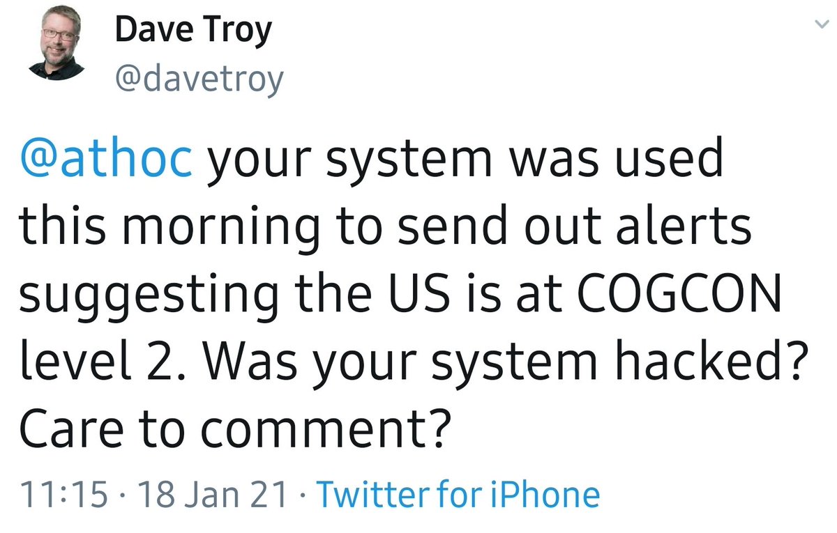 11)This morning Dave began posting that many people have been notified that the United States COGCON was lowered to Level 2.Dave has been pressing media and Government for confirmation or denial
