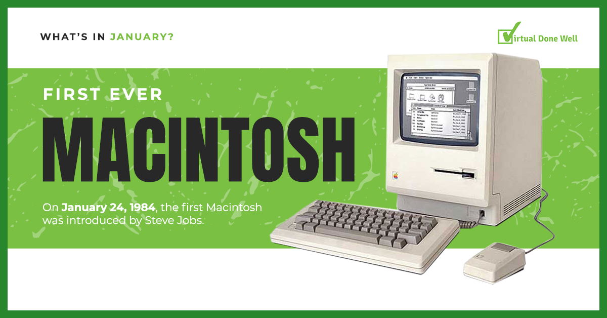 VirtualDoneWell's tweet photo. 𝐖𝐡𝐚𝐭’𝐬 𝐢𝐧 𝐉𝐚𝐧𝐮𝐚𝐫𝐲 I The Macintosh, or Mac, is a series of several lines of personal computers, manufactured by Apple Inc. On January 24, 1984, the first Macintosh was introduced by Steve Jobs.

#2021 #newyear #january #macintosh https://t.co/h4LUz7iIIj