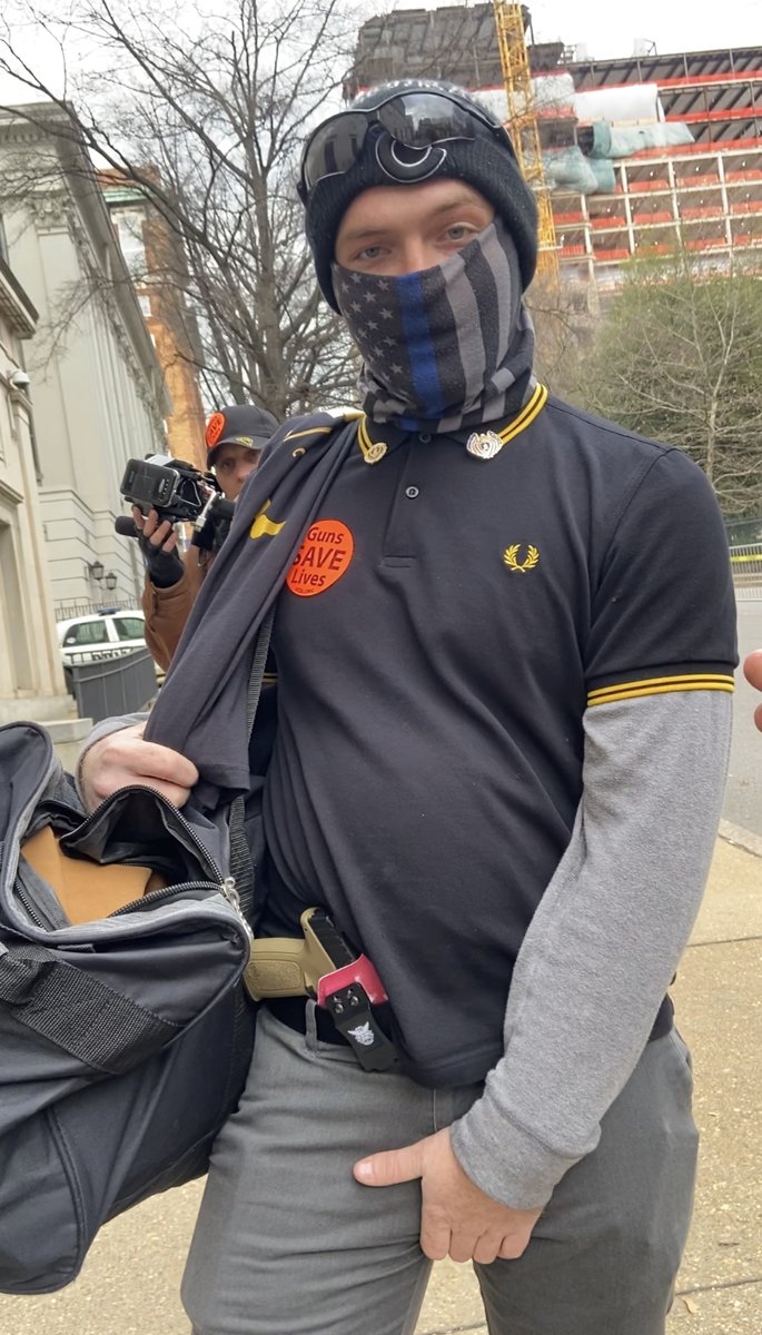 throughout the day today, i heard his fellow proud boys refer to him as "beefy." here's beefy asking me to touch his penis (left) and a picture someone who uses the name "beefy" in a proud boy chat shared of himself recently.