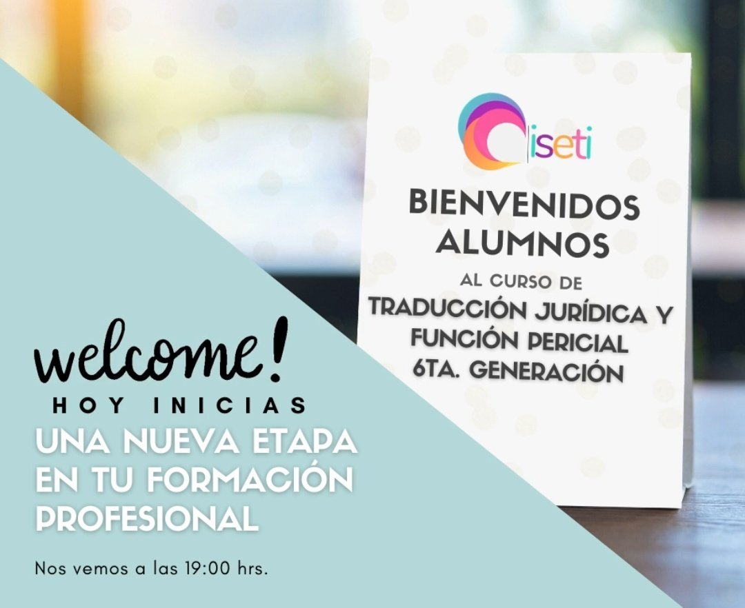 Turistguide12's tweet photo. 🥳🥳¡Nos emociona mucho dar la bienvenida a la 6ta. generación del Diplomado en Traducción Jurídica y Función pericial!
A nuestros alumnos:
Deseamos que esta nueva etapa en su vida profesional sea tan placentera como fructífera.

¡Nos vemos en clase! 👩‍🏫💻🧍‍♀️🧍🏃‍♀️🏃👩‍🦽🧑‍🦽 https://t.co/lgyWLAgYtV