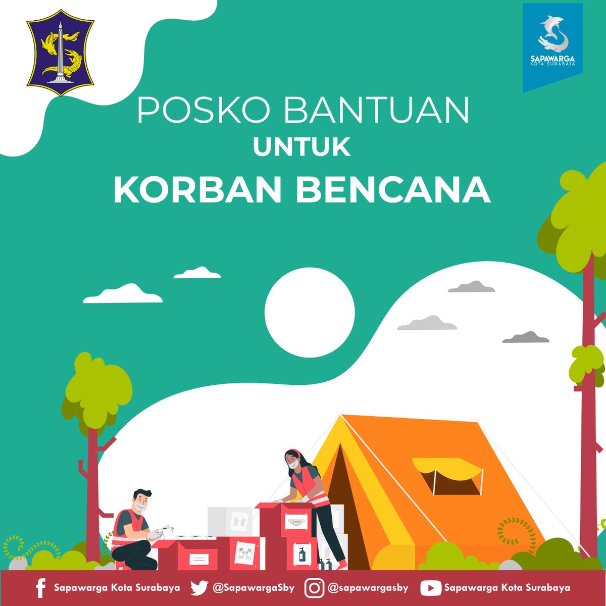 SapawargaSby's tweet photo. Pemerintah Kota Surabaya membuka posko bantuan untuk korban musibah bencana alam di beberapa wilayah di Indonesia

Donasi bisa diserahkan kepada posko bantuan di halaman Balai Kota Surabaya ya teman2 🙏

Sekecil apapun bantuan kita, akan meringankan beban mereka 🤗 https://t.co/t73dtR9OPz