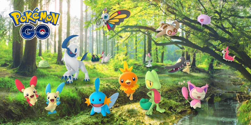 Twitter 上的 Pokemon Go Japan キモリ アチャモ ミズゴロウ などのホウエン地方で発見されたポケモンが いつもより多く野生で出現します ポケモンgo T Co Zzt5b2aiox Twitter