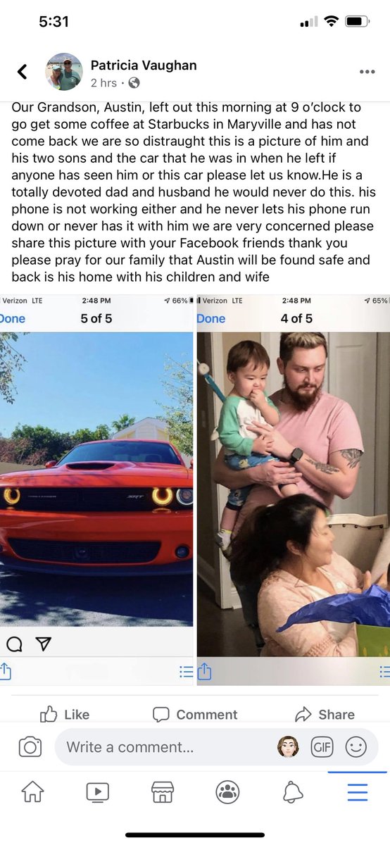 Paige_hutson21's tweet photo. Hey guys my cousin went missing this morning in Maryville, TN. He has two sweet boys, his wife at home and his family worried about him. PLEASE SHARE!!! https://t.co/fTF7OaVDag