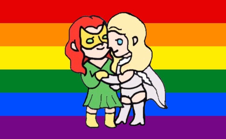 Jean Grey x Emma Frost  Dancing girlfriends  #XMen  #Doodle