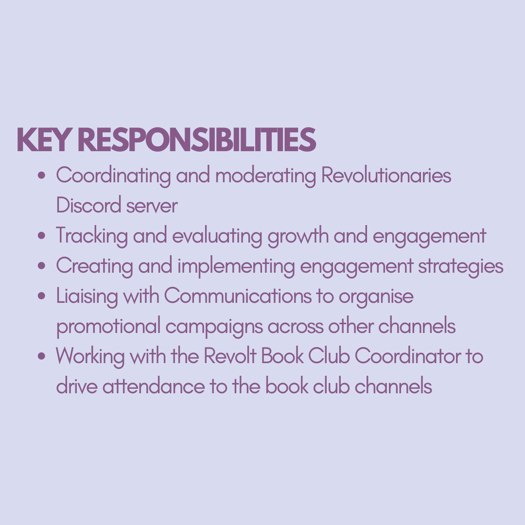 revolt_twt's tweet photo. NOW RECRUITING
Community Engagement Manager

Seeking an enthusiastic individual with strong community building skills or interests + an understanding of ARMY and other K-pop fandoms.

See https://t.co/RPc5gFYoWv for more information on the position and how to apply. #JoinRevolt https://t.co/nq3ZvaaptH