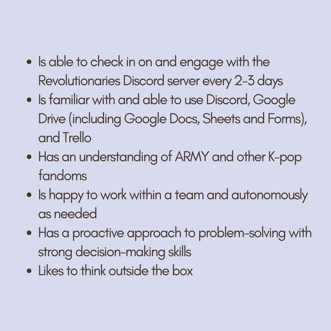 revolt_twt's tweet photo. NOW RECRUITING
Revolt Book Club Coordinator

Seeking an enthusiastic book lover with strong communication and community-building skills to facilitate book club discussions.

See https://t.co/AIOvTzyJPz for more information on the position and how to apply. #JoinRevolt https://t.co/BLxOBe6PhE