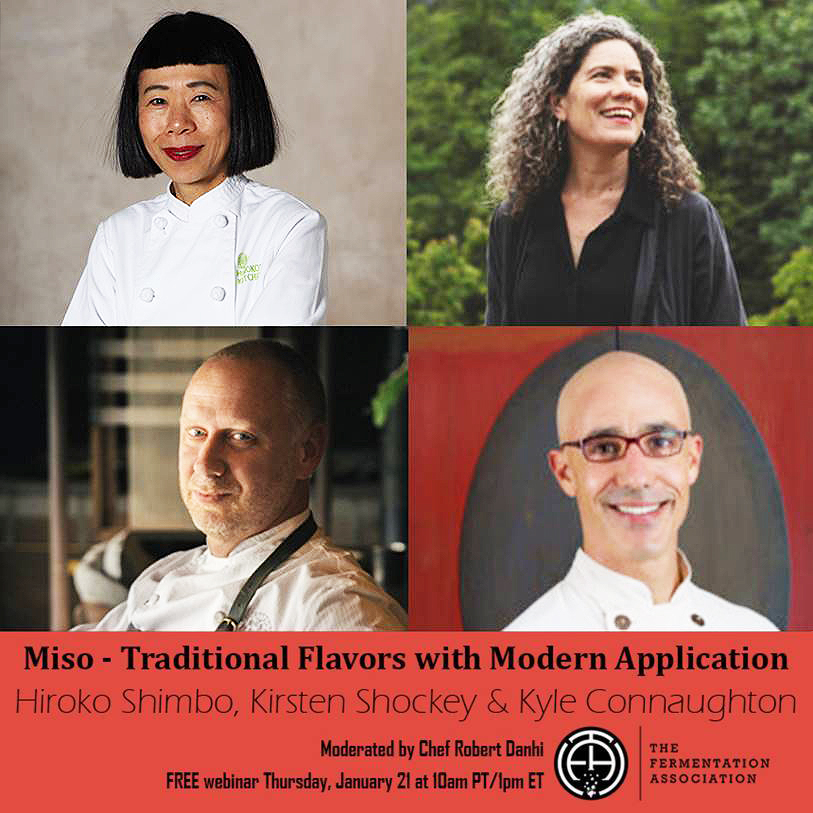 Free <a href="/FermentAssoc/">Fermentation Assoc</a> Webinar! Miso: Traditional Flavors with Modern Applications with Chef @HirokoShimbo, Kirsten Shockey - <a href="/FermentWorks/">FermentWorks</a>, Chef <a href="/kyleconnaughton/">Kyle Connaughton</a>, moderator Chef Robert Dahni <a href="/Chefdanhitweets/">Robert Danhi</a> - Thursday Jan 21, 10am PT/ 1pm ET.  Register free: bit.ly/3pt1a7h