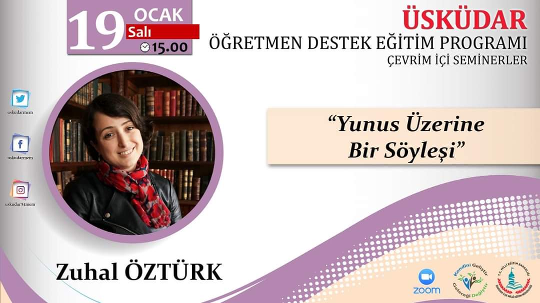 Üsküdar İlçe Millî Eğitim Müdürlüğü (@uskudarmem) on Twitter photo 📍Zuhal ÖZTÜRK "Yunus Üzerine Bir Söyleşi" konusuyla bugün öğretmenlerimiz ile çevrim içi programda buluşuyor!..
🗓️19 Ocak Salı
<a href="/tcmeb/">Millî Eğitim Bakanlığı</a> <a href="/oygmmeb/">MEB ÖYGGM</a> <a href="/adnanboyaci/">Adnan BOYACI</a> <a href="/memleventyazici/">Levent Yazıcı</a>
<a href="/sinan_umem/">Sinan Aydın</a> 📍Zuhal ÖZTÜRK "Yunus Üzerine Bir Söyleşi" konusuyla bugün öğretmenlerimiz ile çevrim içi programda buluşuyor!..
🗓️19 Ocak Salı
<a href="/tcmeb/">Millî Eğitim Bakanlığı</a> <a href="/oygmmeb/">MEB ÖYGGM</a> <a href="/adnanboyaci/">Adnan BOYACI</a> <a href="/memleventyazici/">Levent Yazıcı</a>
<a href="/sinan_umem/">Sinan Aydın</a>