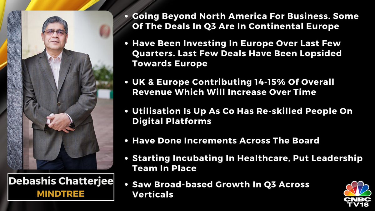 CNBCTV18Live's tweet photo. Debashis Chatterjee of Mindtree speaks to CNBC-TV18, says deal pipeline has been strong; crossed $1 bn in orderbook in FY21 so far. The deal size continues to increase, closed lot of multi-year deals; confident of keeping margin over 20% going ahead.

More here: https://t.co/wM741E3Yw3