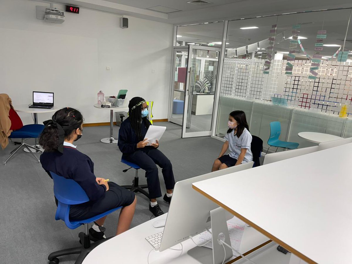 DBSJP_English's tweet photo. Chevron Cup students preparing for today’s competition! It’s great to see such amazing teamwork with two students participating online too! Well done Team DBSJP! @EmiratesLitFest @DubaiBritishJP 🍎 @taaleemuae 🍎 #proudlytaaleem #beginsatdbsjp #chevronreaderscup https://t.co/ax58UMrOU2