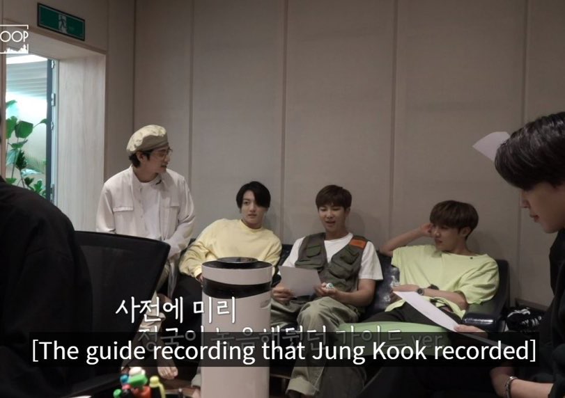 in the soop to Jungkook:• We can always count on Jeon Jungkook• The guide recording that Jungkook recorded• The adlibs that everyone wanted to hear• The Main Vocalist is getting soulful outside