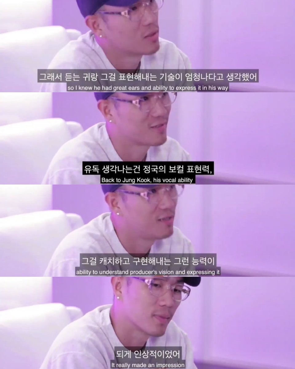 pied piper producer said “one member that stood out for me was JUNGKOOK.. Back to Jungkook, his vocal ability to understand producers vision and expressing it, it really made an impression.”Jungkook being the main vocalist is responsible for the guide song.