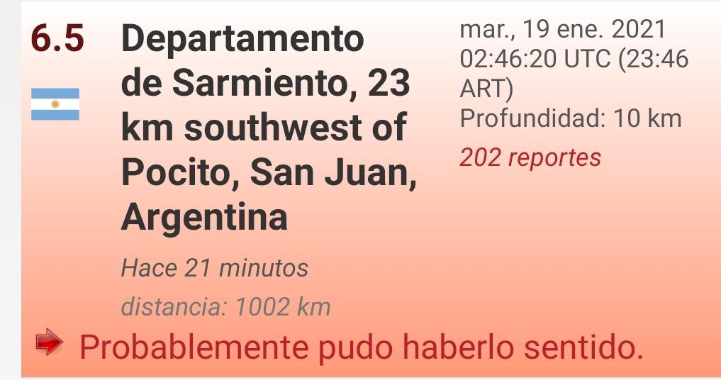 Terremoto en San Juan
