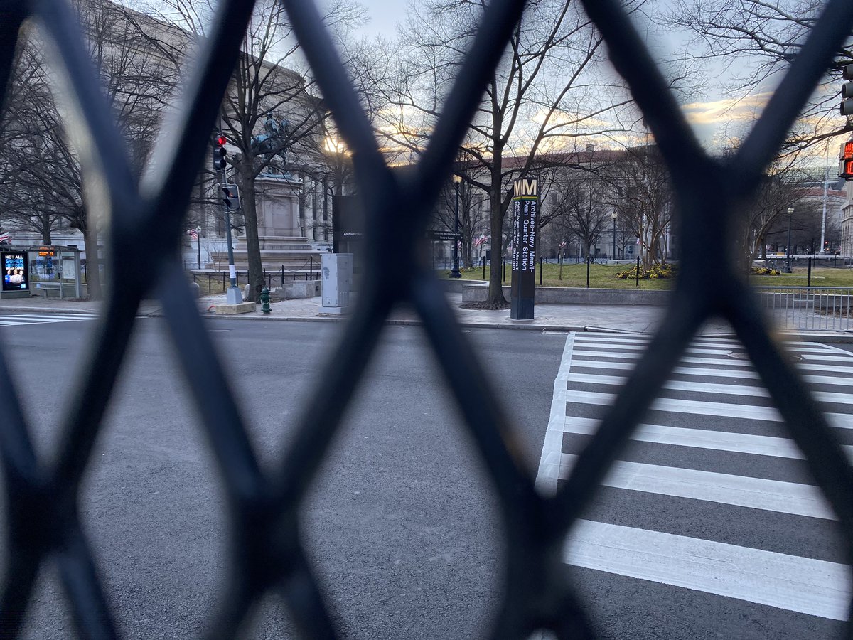 Fences, dump trucks and concrete barriers are all blocking the way to areas of the National Mall.