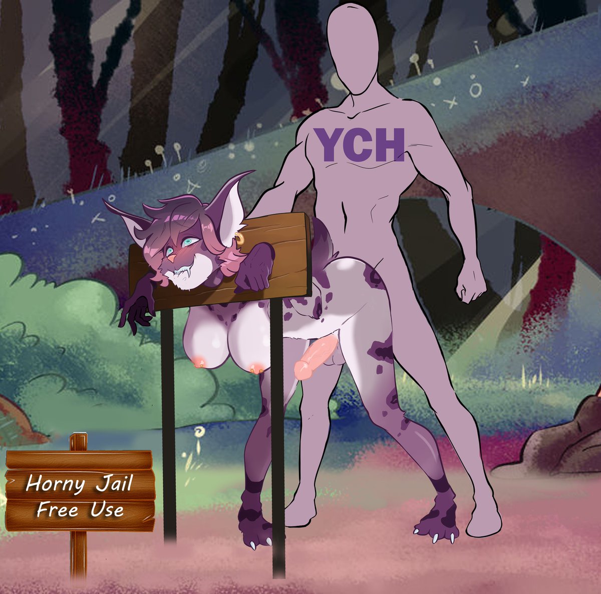 The YCH is here!! @MarioArt01 is the artist that put Lauren in horny jail! Want to have your sona here? DM the artist to discuss the comm!

Base price: $35
Cumming+Cum running down thighs/Stuffing her belly/Additional edits: +$15

Pick any expression you'd like for her! ♡♡♡