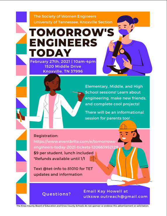 EastTNSTEMHub's tweet photo. Great opportunity for elementary, middle and high school students to explore engineering !  Registration open! https://t.co/s8wAtgE2Db
