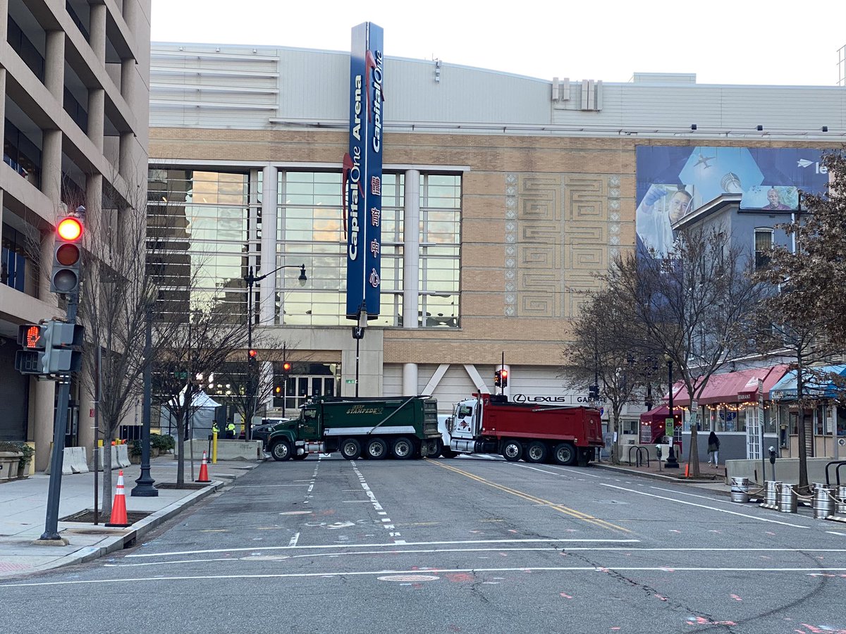 Here are more photos. The Capital One Arena is also blocked off.
