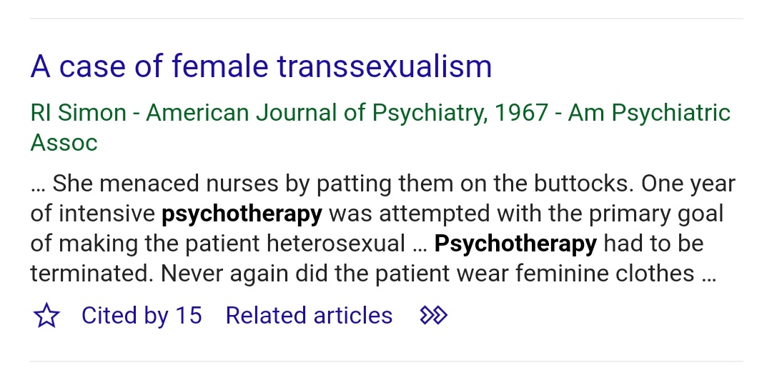 1967, psychotherapy didn't work on trans men either.