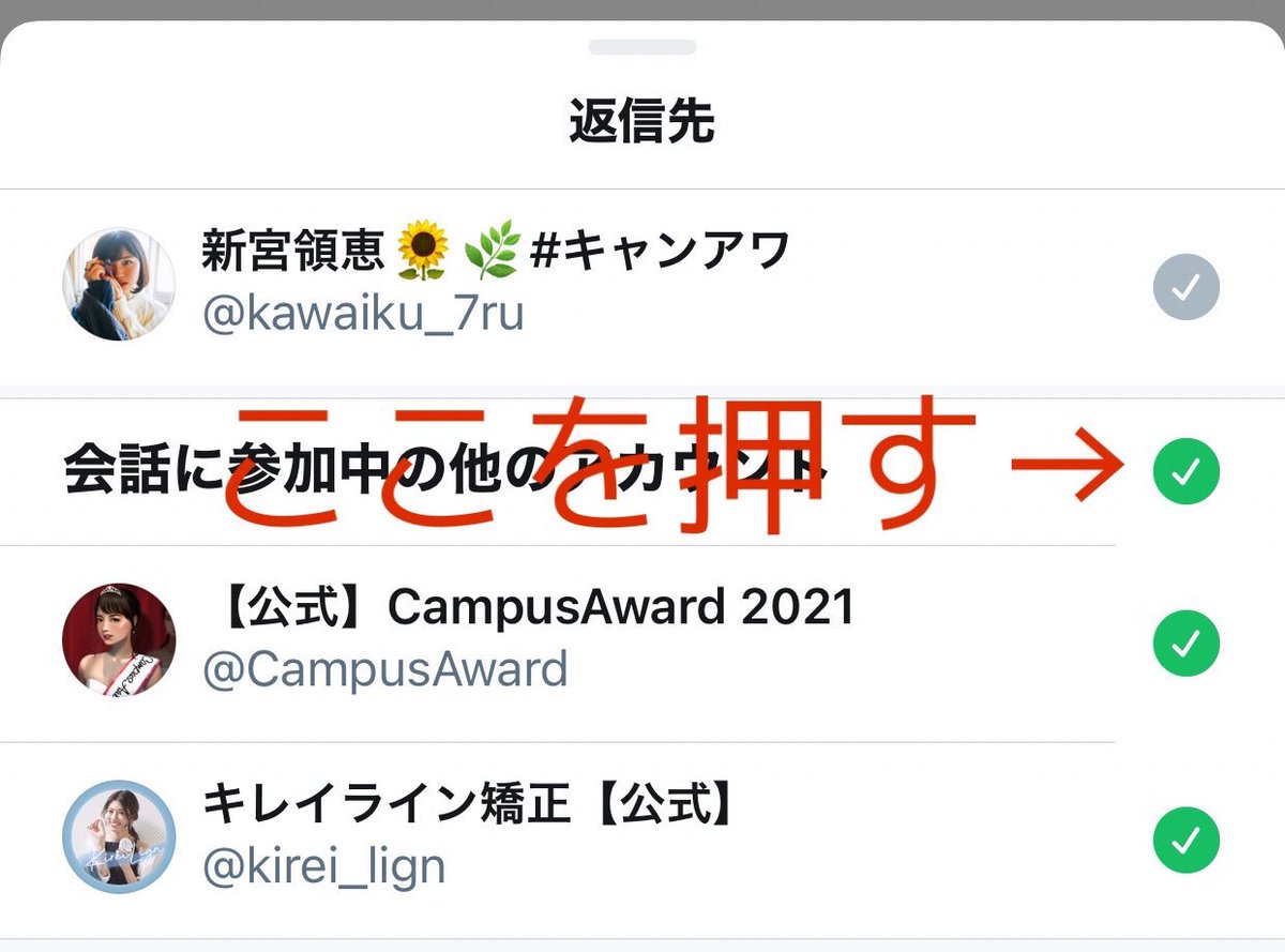 kawaiku_7ru's tweet photo. ⚠️注意 ⚠️
「リプの仕方についてめぐみんからお願い」

#キレイライン #CampasSmileAward2021
が付いているツイートには、下の画像のように巻き込みリプをしないように確認してから送ってください！
運営さんが困らないようにおねがいします！😊 https://t.co/kYjUwvtsHC