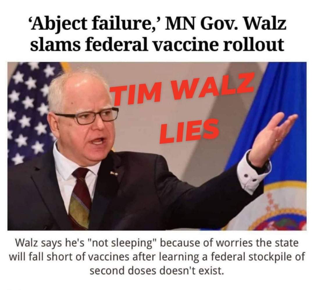 THREADLots of noise from  @GovTimWalz last weeknd feigning anger at federal government over vaccine supply. I have extensive background in this field, so lets set the record straight: Asst Coach Walz &  @mnhealth r trying to deflect attention from THEIR failures #mnleg1/11