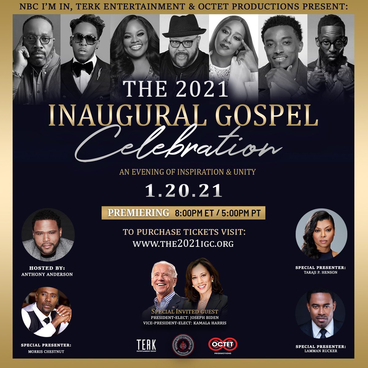 LammanRucker's tweet photo. The need for unity and healing in this country is more necessary now than ever before. Join us on 1.20.21 - 8pmE for the “2021 Inaugural Gospel Celebration: An Evening of Inspiration and Unity".
#StandingUnitedTogether #UnityCreatesChange #StrongerTogether #CelebrationofChange https://t.co/pEQX4k9nQp