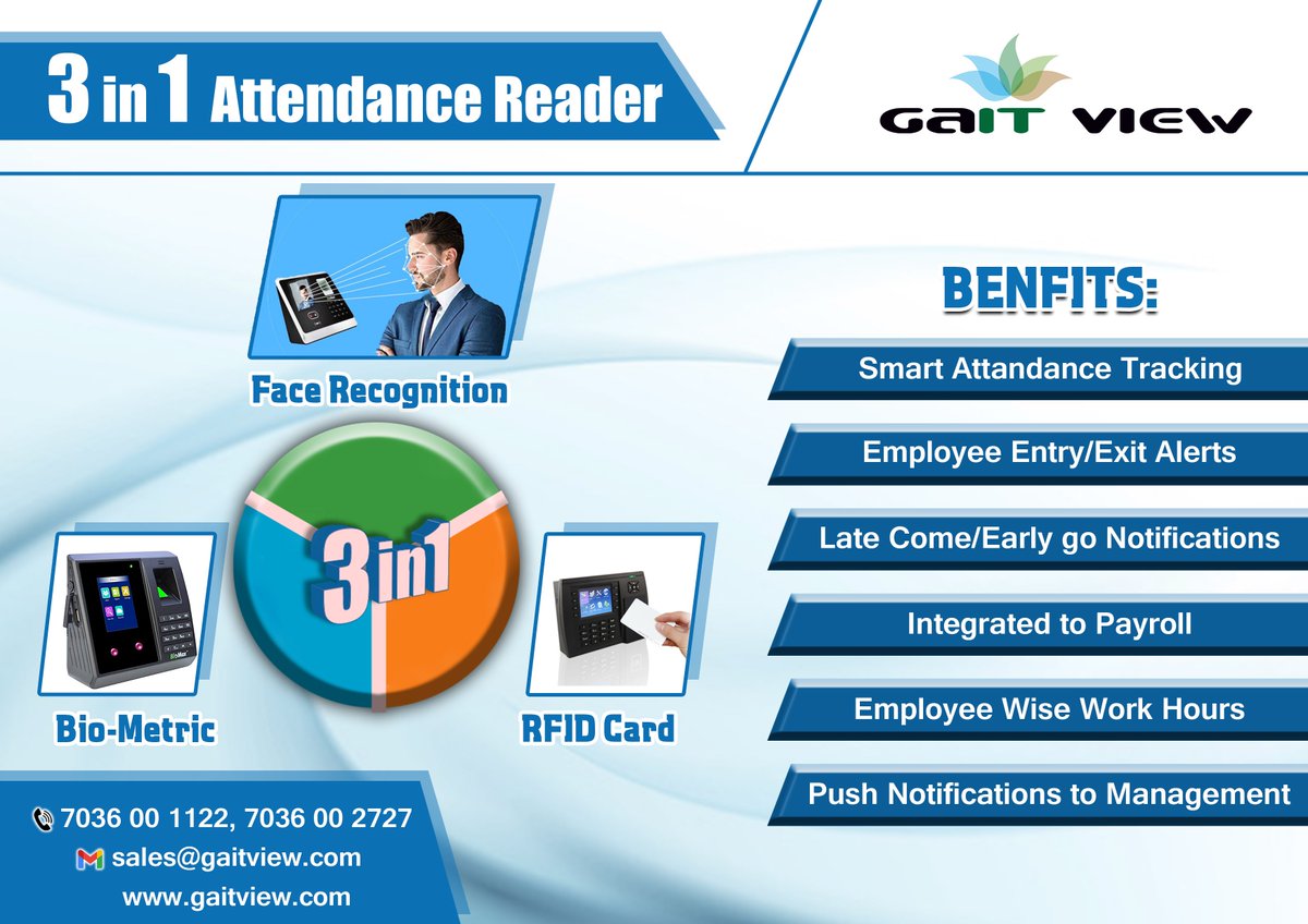 gaitview's tweet photo. Gait View are equipped with latest technology. Our range of product includes Bio-metric Attendance machine, Face Based Attendance System, Card based attendance system, Access Control system etc. https://t.co/8UntPbI1x7