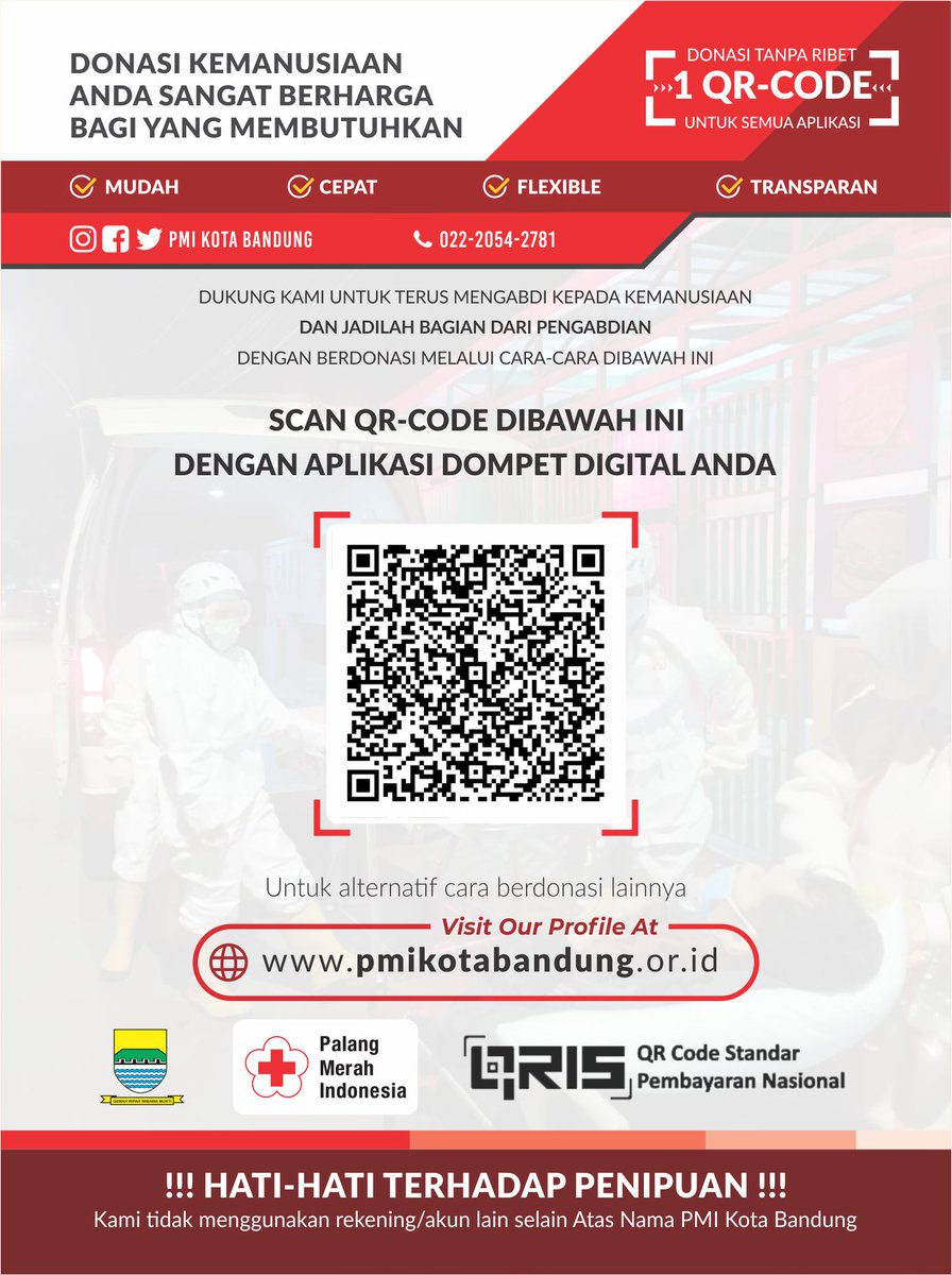 Dukung Kami Untuk Terus Mengabdi Kepada Kemanusiaan Dan Jadilah Bagian Dari Pengabdian Kami

Dengan Berdonasi Melalui Cara Scan QR-CODE Pada Gambar Dengan Aplikasi Dompet Digital Anda