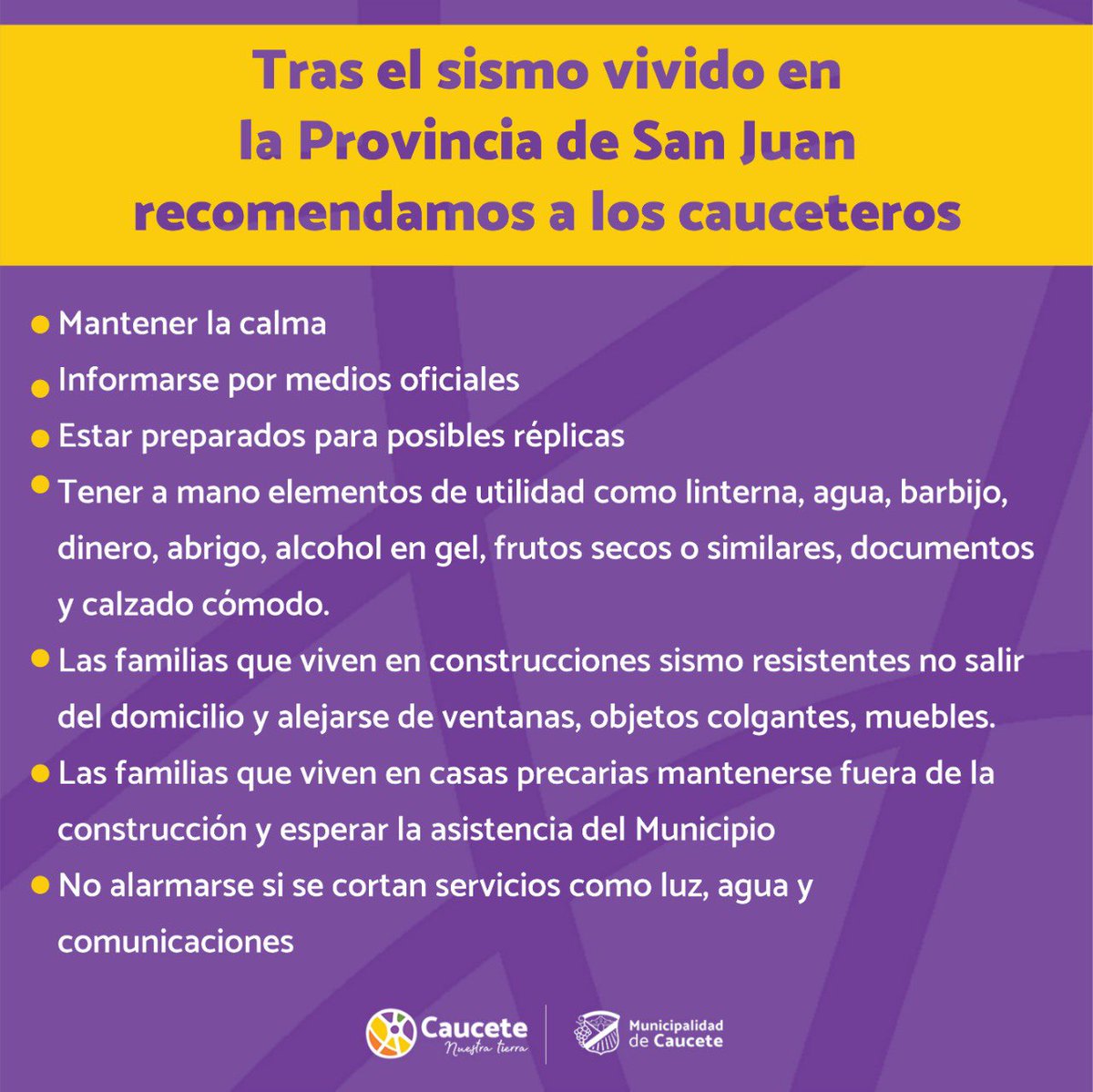 caucetegob's tweet photo. Por favor, compartamos información de organismos oficiales: 

#SanJuan #Temblor https://t.co/limSz58rPT