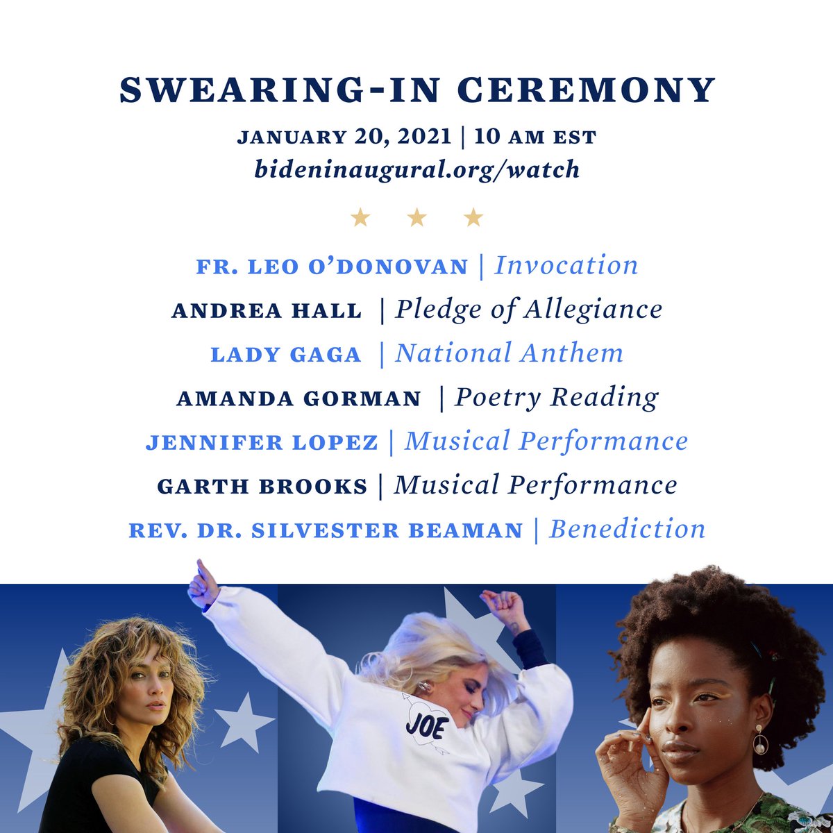 BidenInaugural's tweet photo. Americans are coming together for the historic inauguration of @JoeBiden and @KamalaHarris.

Don't miss it.

https://t.co/32suUJYO1f https://t.co/q0YylL57pf