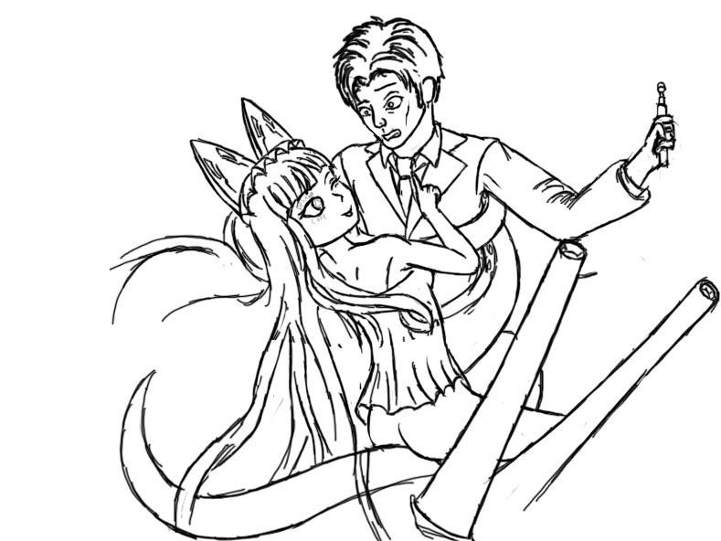 DeltaCore8's tweet photo. Ah one of my....Crackships. 
Doctor Who from well...Doctor Who
And Observer from Azur Lane.

Of course when it came to Doctor Who I had to use David Tennant's doctor because I found him the most charming. 

I shipped them because time shenanigans. https://t.co/O7FHZDGcIr