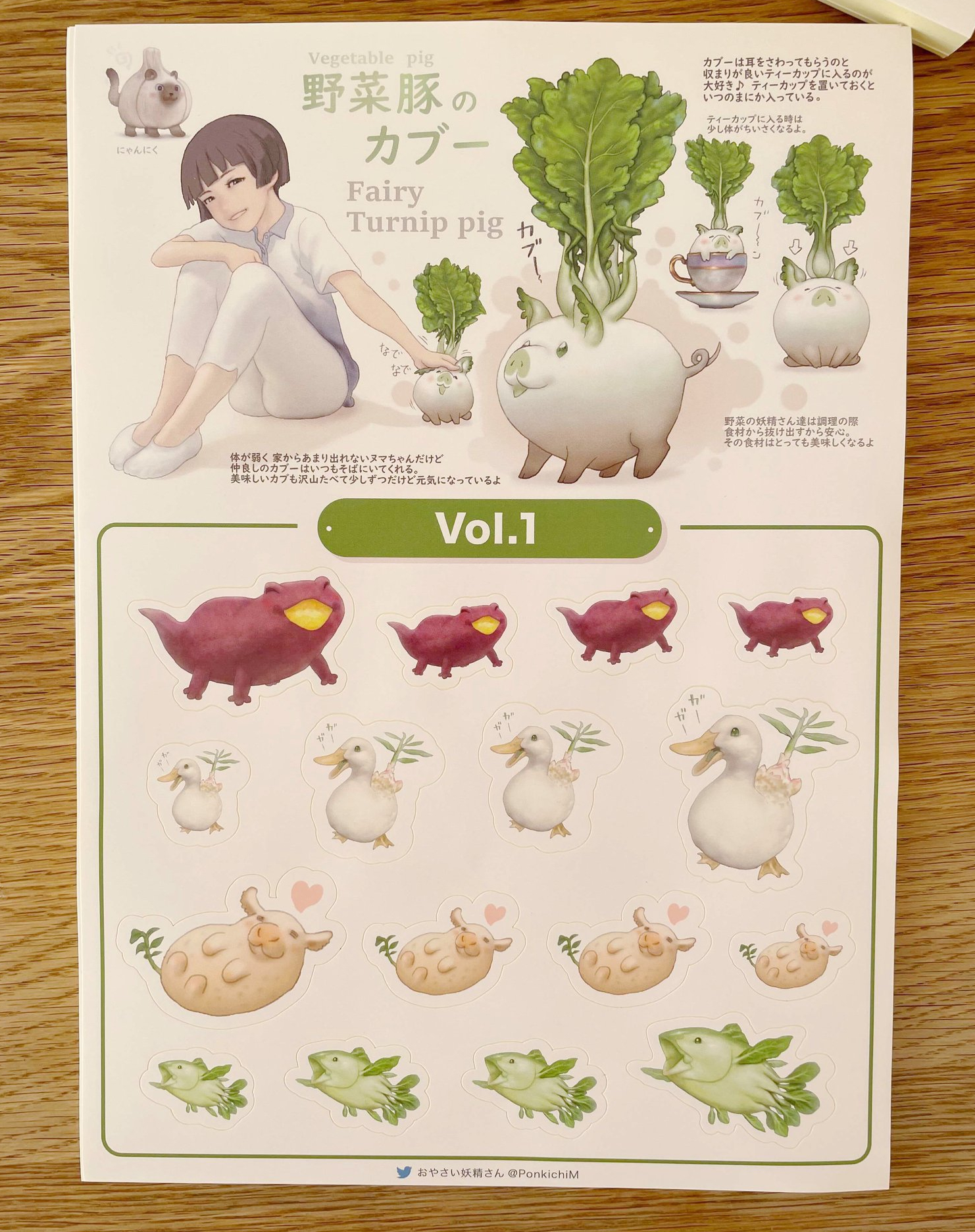 ぽん吉 おやさい妖精さん おやさい妖精さんとオンライン直売所の食べチョクさんとのコラボで対象商品についてきますシールが完成しました シールはa4サイズで農家さん直の新鮮野菜と一緒に管理栄養士さんのお便りつきです 上の大きなイラストも全体が