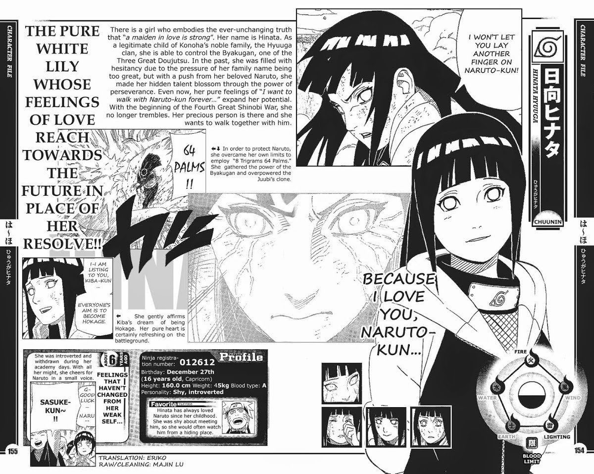 DB4 diz literalmente que ela ama o Neji como um irmão, confiava nele do fundo do coração e a narrativa o tempo inteiro coloca-o como referência pra ela: "Neji era um proeminente usuário do Jūken, não há dúvida do potencial oculto dela", "Seu Byakugan não inferior ao do Neji[...]