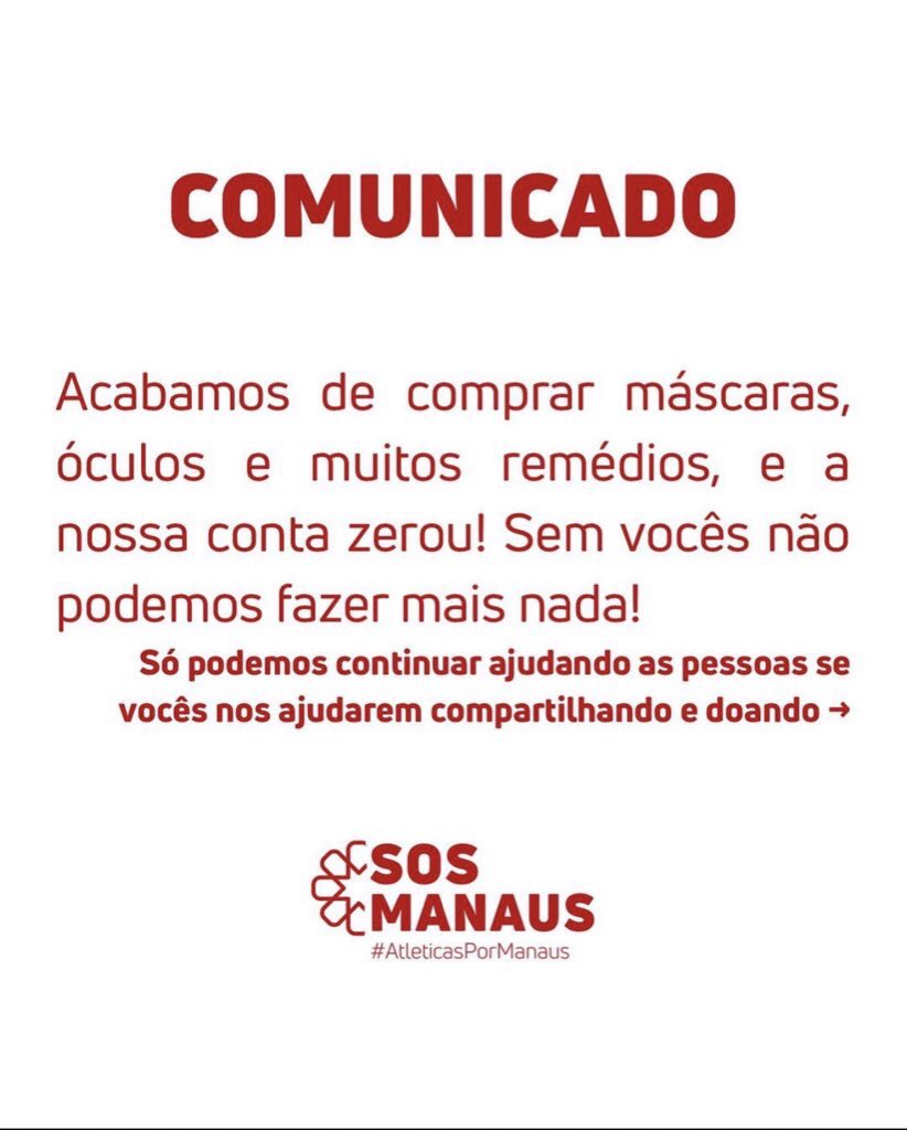 yannazona's tweet photo. @spaceyvicky Oi gente, não sei se vocês acompanham a situação de Manaus, mas a saúde da cidade tá em colapso e estamos sem cilindros de oxigênio e outros materiais necessários. O Projeto SOS Manaus foi criado p arrecadar dinheiro p suprir essas necessidades. Pfv, ajudem doando e divulgando! https://t.co/ZSbyQCo2Ne
