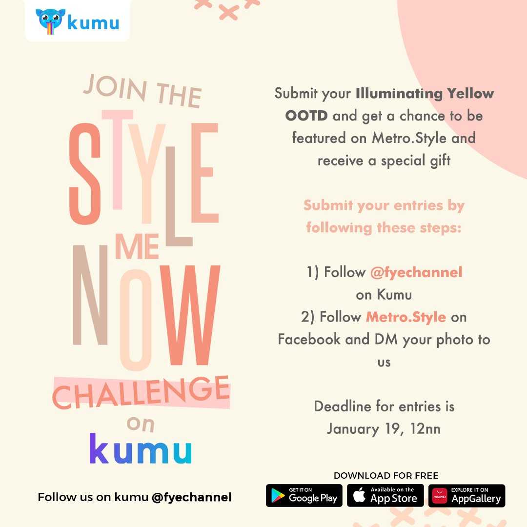 metrochannelph's tweet photo. Reignite your love for fashion this 2021! Celebrity stylist #MaitaBaello of #QuratorStudio will show us all the tricks on how to nail this year's biggest trends! Send us your Illuminating Yellow OOTD and get a chance to co-host the show and be featured on https://t.co/LWJjzo0KAh! https://t.co/cwAAKT3Mwy