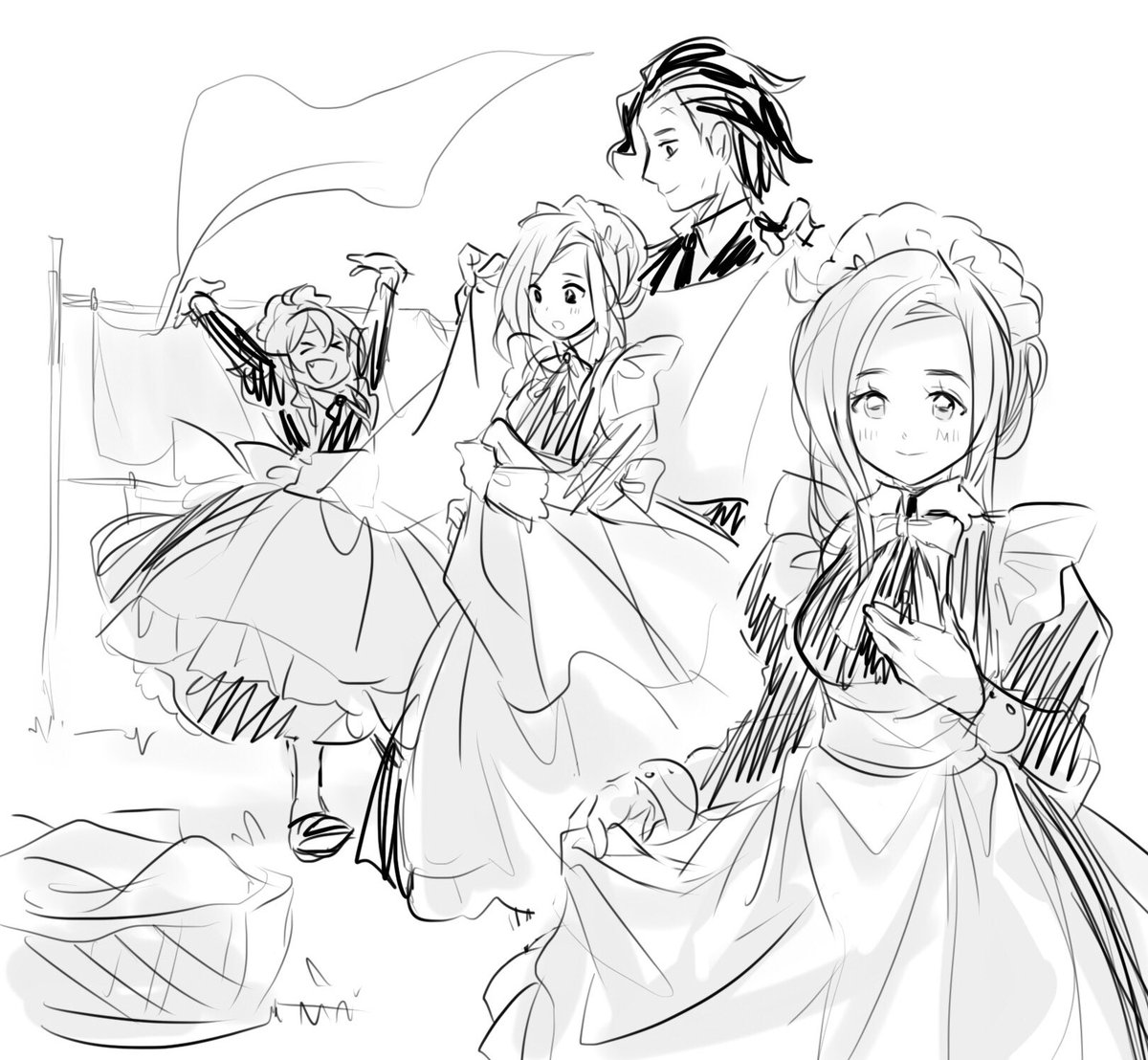 just wanted to draw maid outfits..... 