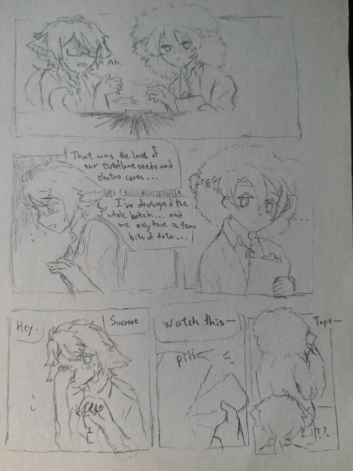 dumb little #albecrose comic I wrote today, read from left to right.#GenshinImpact #原神 