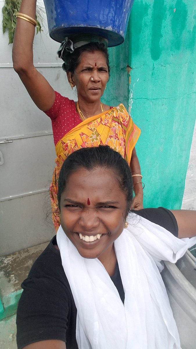 But our ஊரணி, ஒடை, கிணறு and குளம் are all brimming with water too thanks to the rains. And we have been going to one of these to wash and bath.