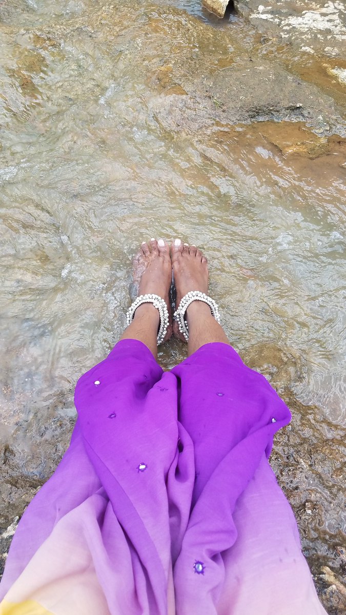 I sat and worked from here 2 days back. It was so peaceful.I am wearing a skirt from my 7th std. 