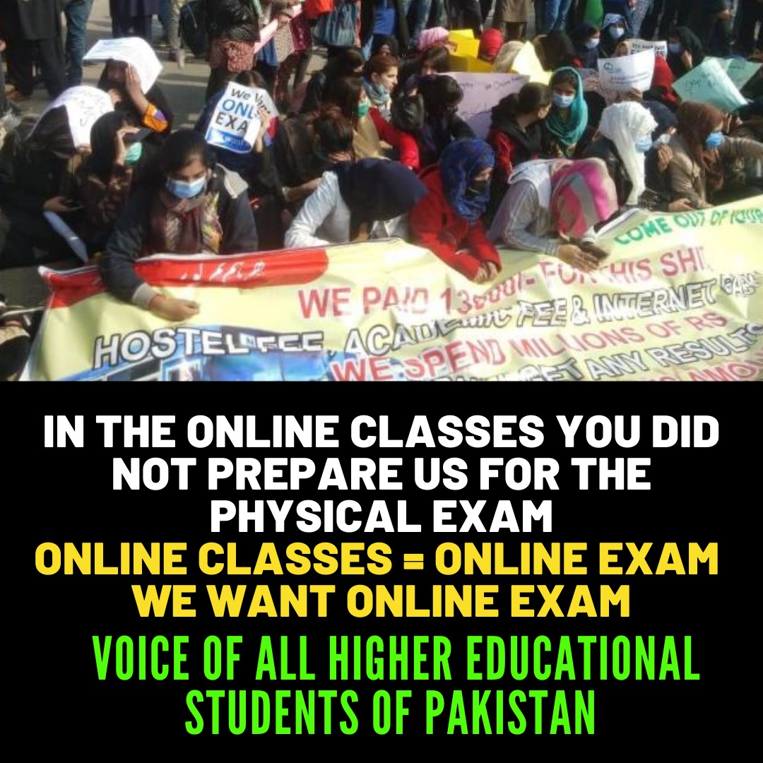 We need justice. #StudentsDemandOnlineExams Our new HT. @ShahzadYunasPTI @MeTalatK