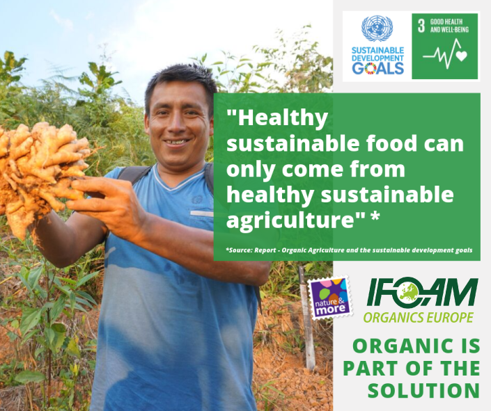 OrganicsEurope's tweet photo. Healthy &amp; sustainable food can only come from healthy sustainable agriculture https://t.co/sp1djylQLt

#SDG3 #goal3 #GoodHealthAndWellBeing #SustainableDevelopmentGoals #OrganicPrinciples #health #OrganicDelivers #organic #sustainability #OrganicIsPartOfTheSolution @natureandmore https://t.co/eiB7k7nsFx