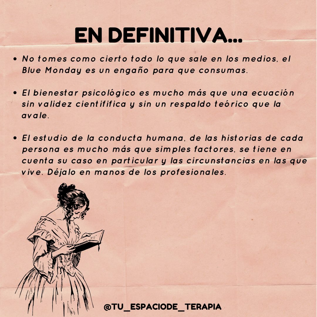 espacioDterapia's tweet photo. ¿Has caído en las garras del #BlueMonday ? #Psicologia #Emociones #Marketing https://t.co/4UZ4mmCt4b
