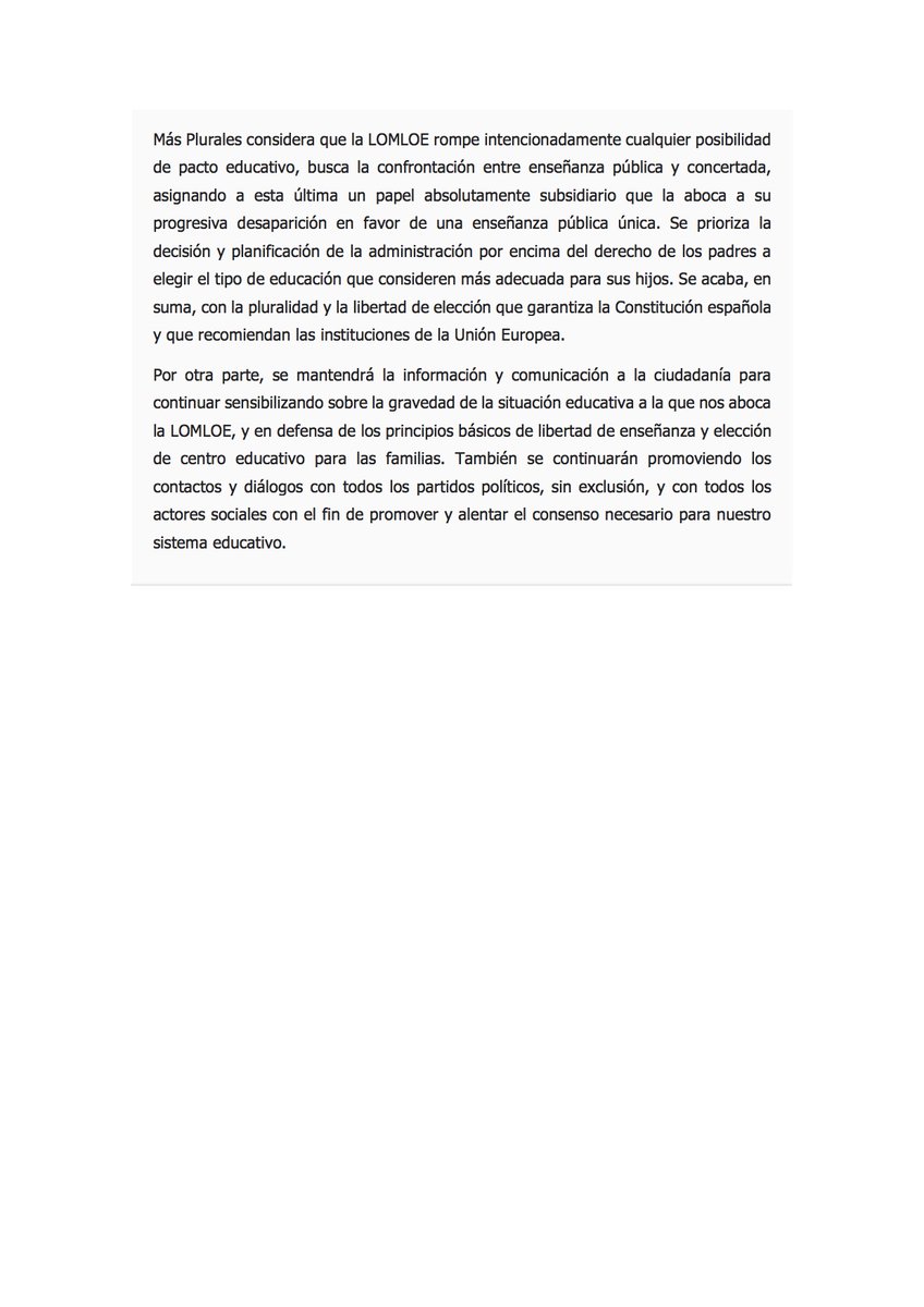 NP - <a href="/MasPlurales/">Más Plurales🧡</a> lleva su batalla contra la peor Ley Orgánica de Educación a Europa. Seguiremos realizando acciones contra los aspectos más lesivos de la #LOMLOE. #StopLeyCelaa #masplurales